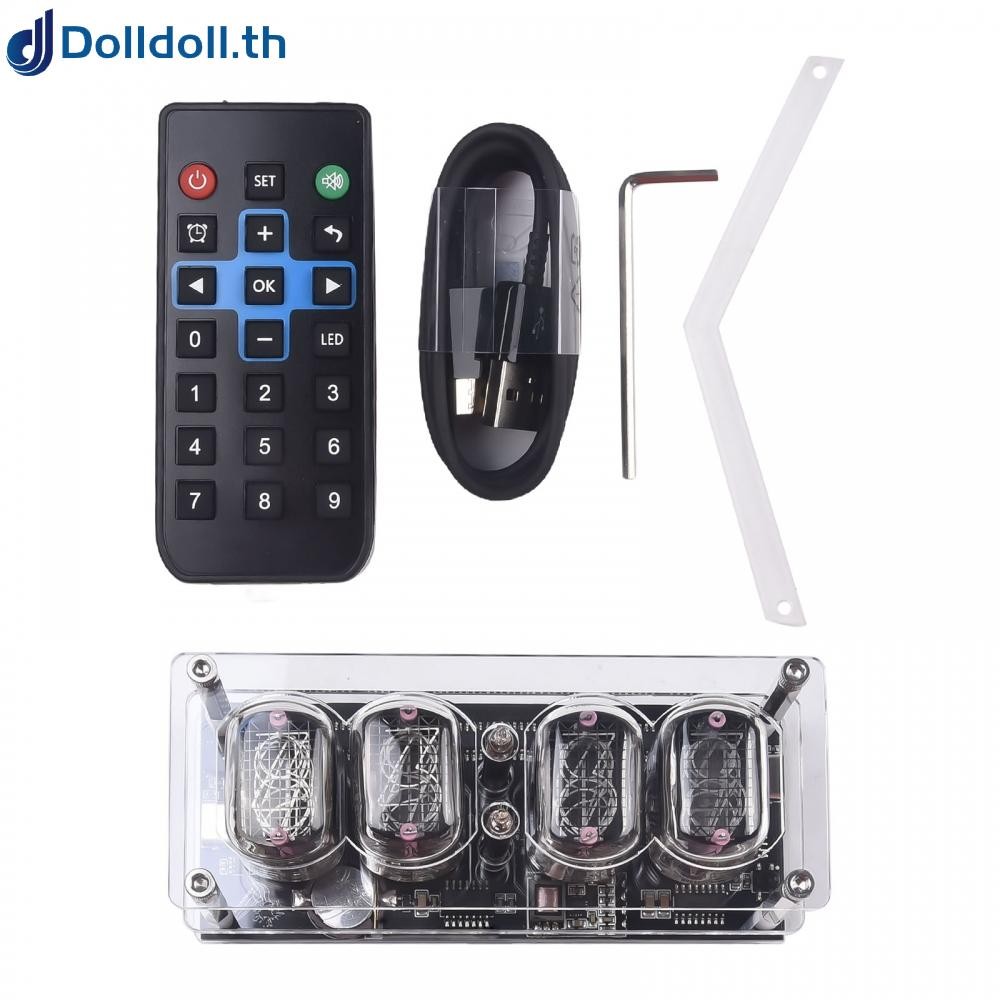 [Dolldoll]Digital Tube Clock Glow Tube Nixie Clock 225 Colors Light Display Time Date