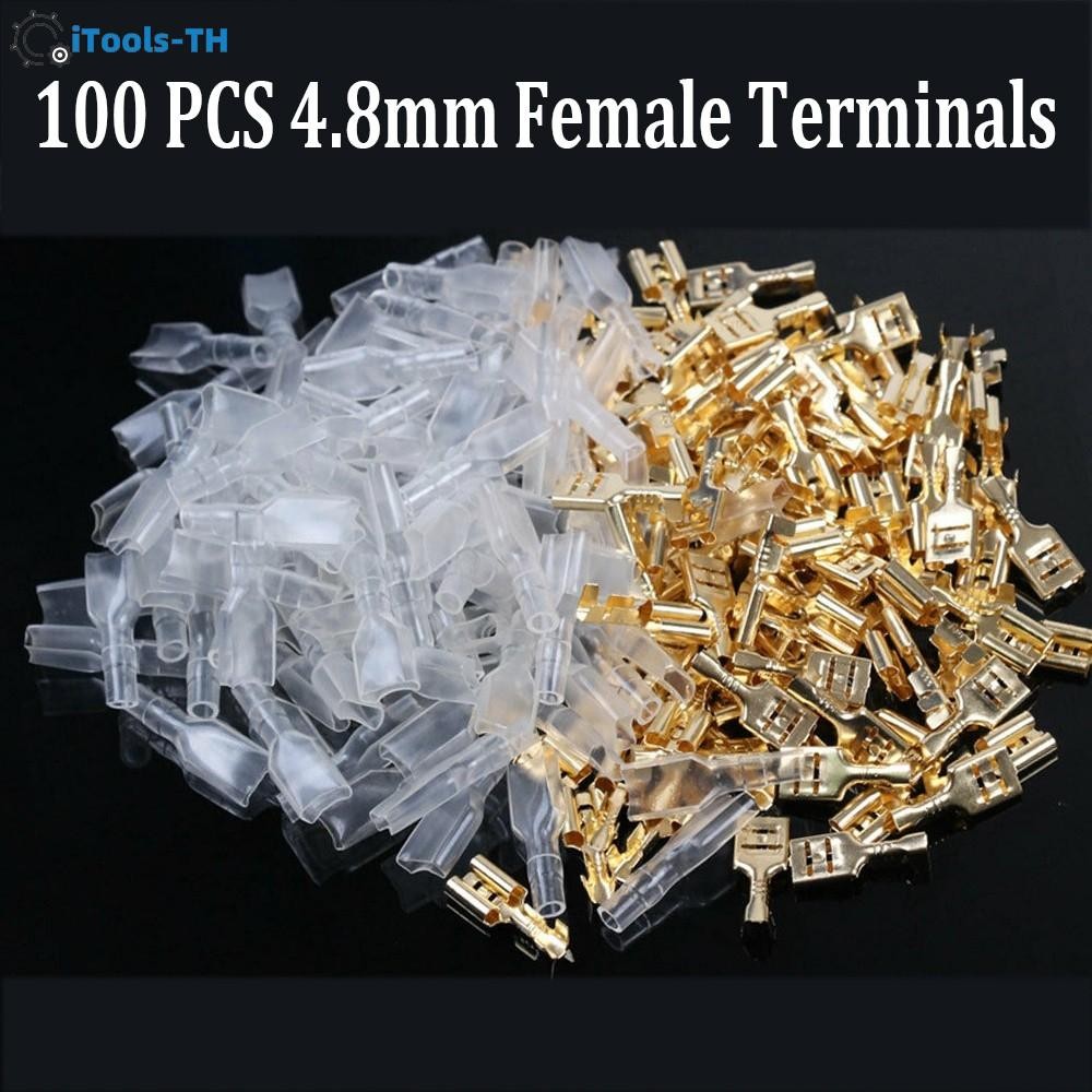 【iTools】Connectors Parts Terminal Wire 100pcs/set 22~16AWG/0.5mm2-1.5mm2 4.8mmHot Sale