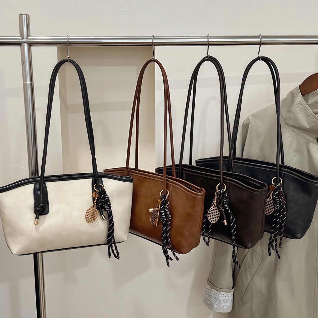 Halo studio พร้อมส่ง🔥 กระเป๋าโท้ทสไตล์รีโทร ขนาดจุใจ สำหรับสาวๆ ใช้ได้ทั้งสะพายและถือมือ มาพร้อมซิป