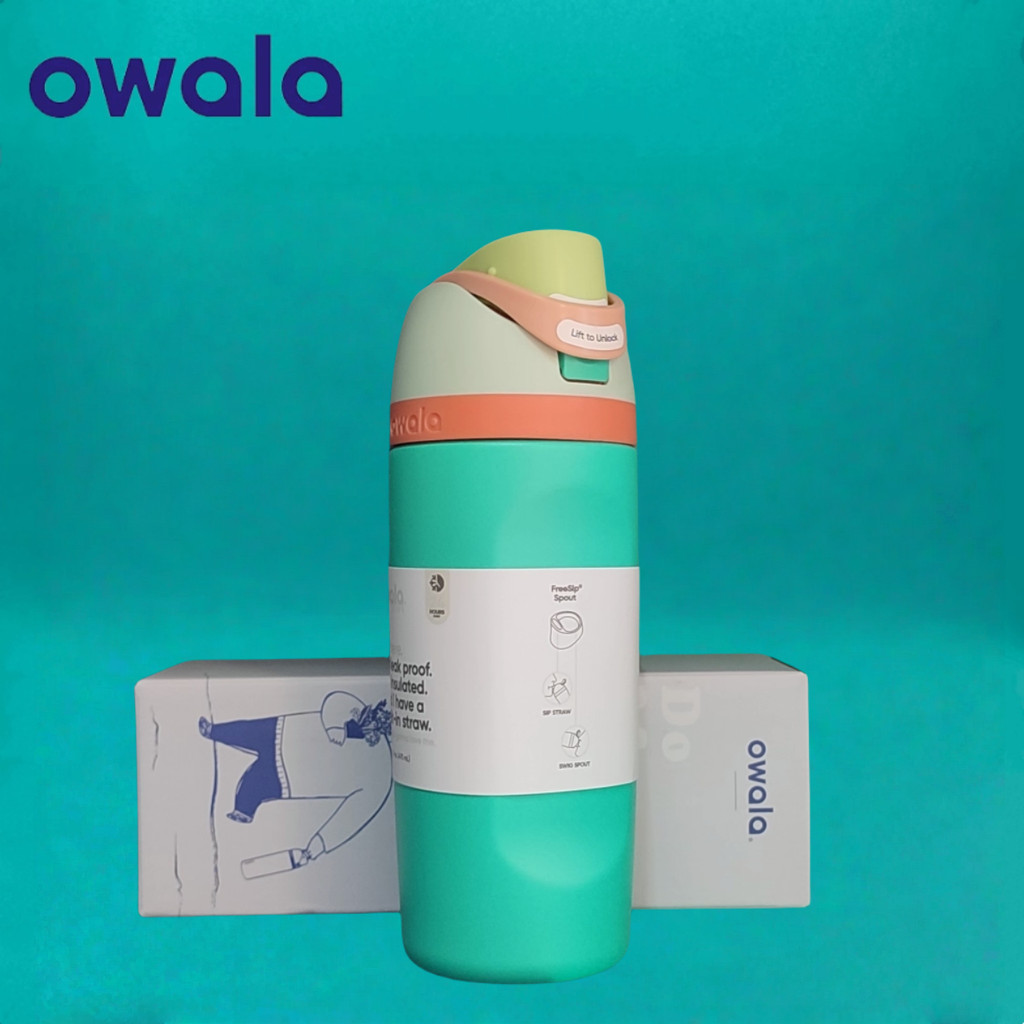 Owala FreeSip 16oz SmartCap Bottle - การดื่ม 3 ทาง (ฟาง/จิบ/ปูร์), 24H Ice Lock Tech, Gym-to-Office 