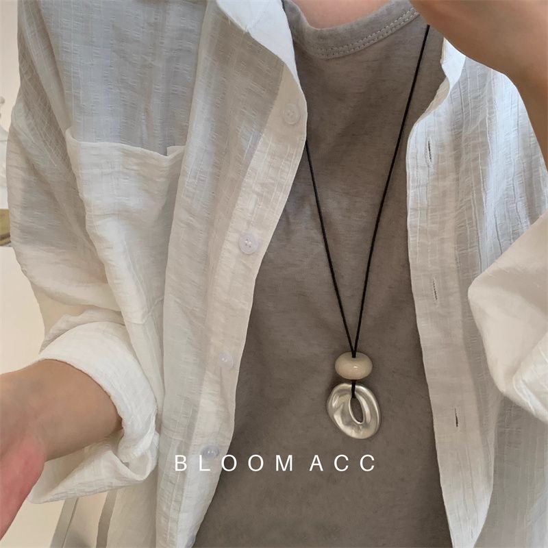 เกาหลี ins เรียบง่ายเรขาคณิตไม่สม่ําเสมอจี้ยาวสร้อยคอหญิง Niche Classy All-Match ปรับอุปกรณ์เสริม Chain Spot goods
