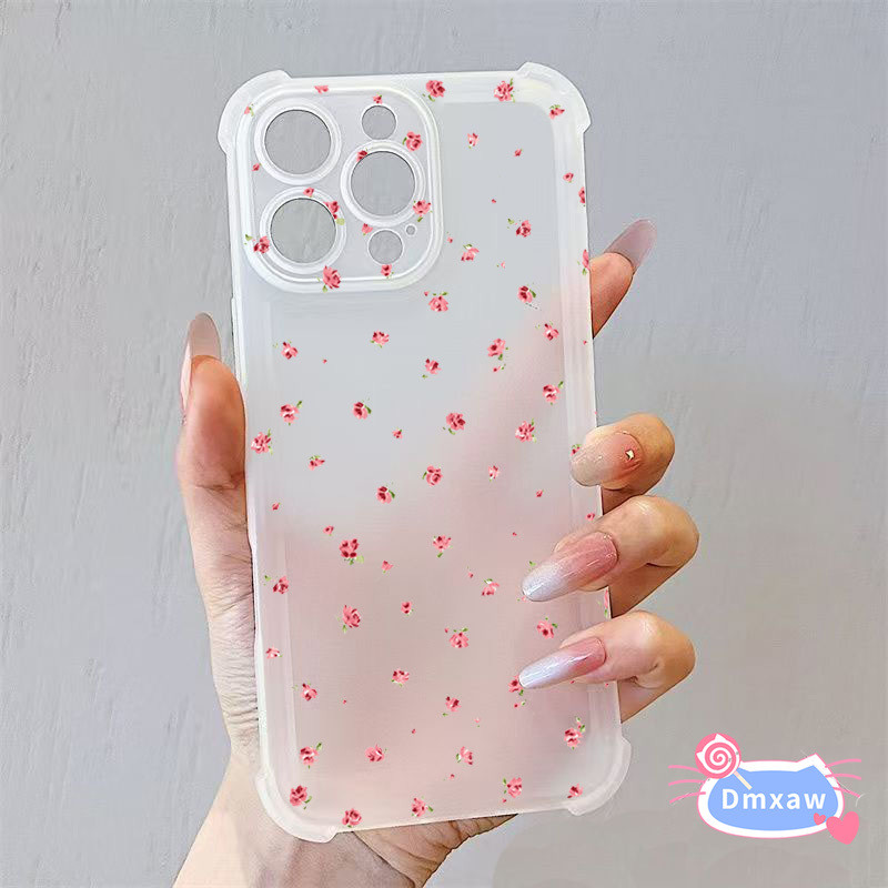 Rose ดอกไม้เคสโทรศัพท์สําหรับ OPPO A6 Pro F31 A5 5G A5X A96 A76 A35 A15 A15S A79 A98 A97 A57 A77 A55 A56 A9 A5S A12s A12 5G พิมพ์ดอกไม้ปลอกสี่มุมกันกระแทก - รูปที่ 6