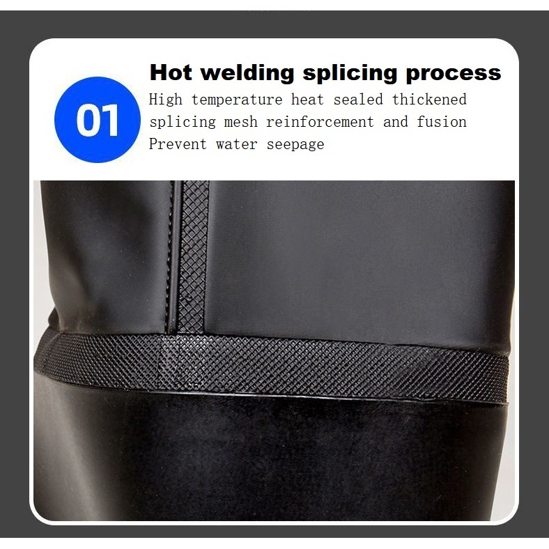 หนากันน้ำกางเกง Wading น้ำรองเท้าบูท 110 ซม. การป้องกันเต็มรูปแบบการตกปลากางเกงฝน