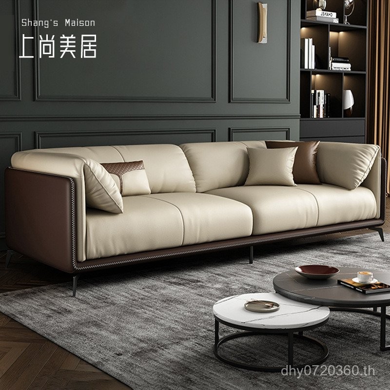 ห้องนั่งเล่นสามคนโรงงานนาปาลแสงหรูหรารวมกันโซฟาอิตาลีหนังที่เรียบง่ายที่กําหนดเองน้ํายางโซฟาที่เรียบ