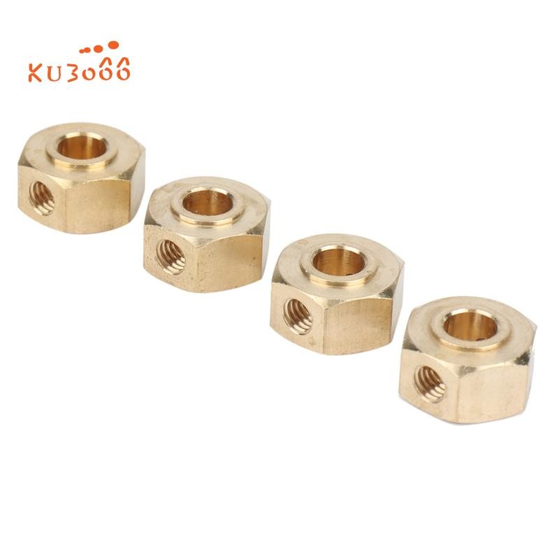 4PCS ทองเหลือง 12 มม.Hex ล้อ Hub อะแดปเตอร์สําหรับ YK4102 YK4103 YK4082 YK6101 YiKong RC Crawler รถอ