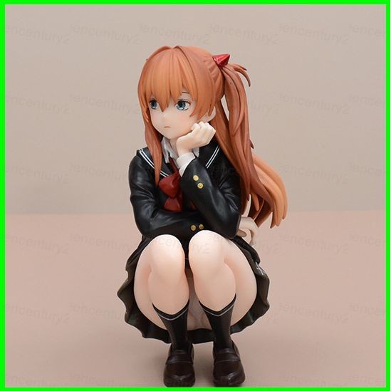 GC EVA Action Figure Asuka Langley Soryu Squatting ตําแหน่งตุ๊กตาของเล่นสําหรับเด็กเครื่องประดับของข