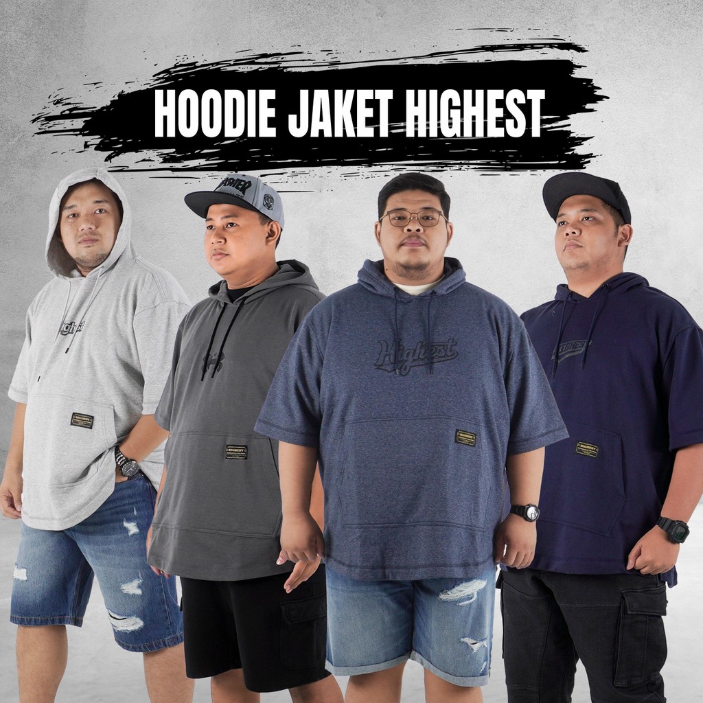HIGHEST BIGSIZE SHORT SLEEVE HOODIE 2XL 3XL 4XL 5XL 6XL 7XL 8XL JUMBO HJH SHORT JACKET
