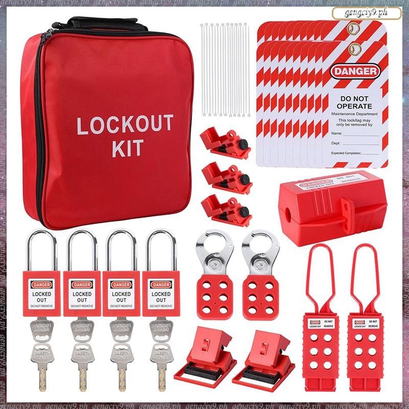 [LR] Lockout Tagout Kit, Electric -Kit พร้อม Circuit Breaker Lockout, Hasps, Lockout Tags Multi-Pole