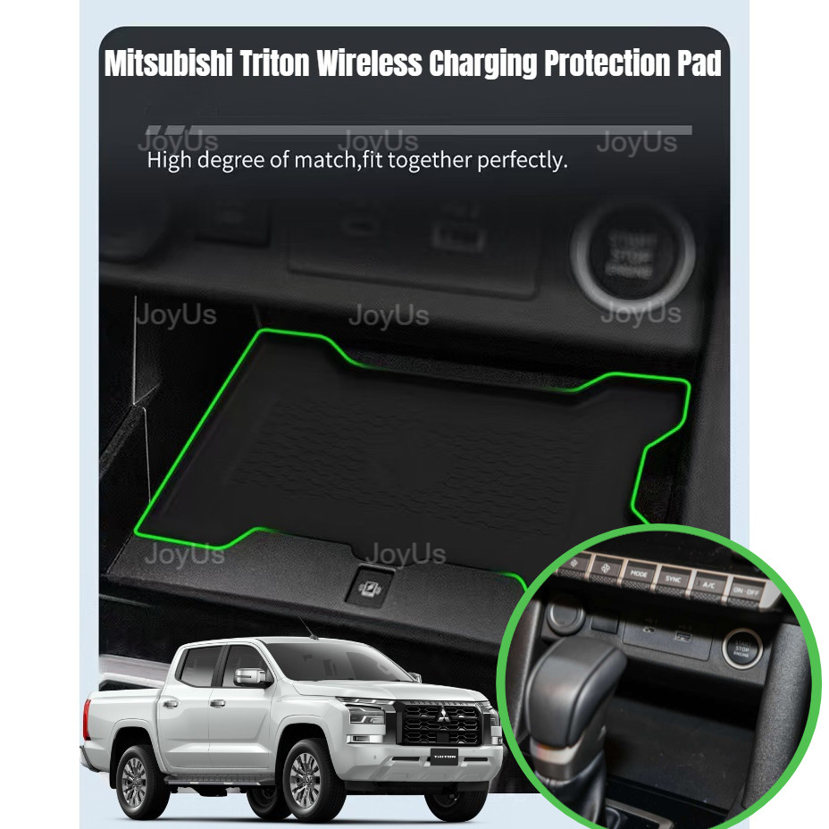Mitsubishi Triton (2024-2025) Car Mat แผ่นรองชาร์จไร้สาย แผ่นรองอุปกรณ์ตกแต่งรถยนต์