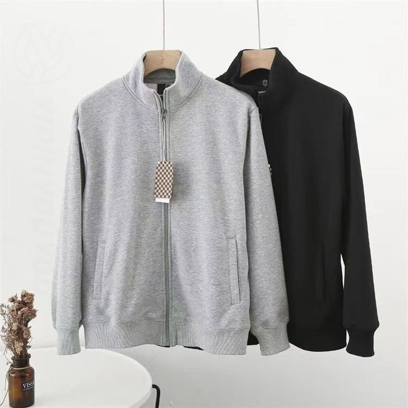 HANLU เสื้อสเวตเตอร์ซิปคอปกตั้งสําหรับทั้งชายและหญิงมีสไตล์สําหรับกิจกรรมกลางแจ้ง