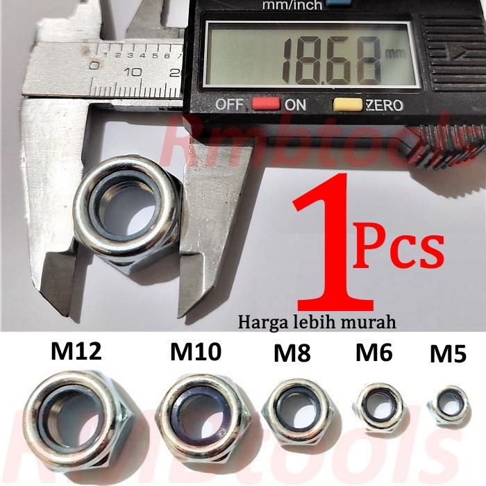 น็อตล็อคไนลอน M12 สีขาว / น็อตล็อคไนลอน M12 Pitch 1.75 คีย์ 19