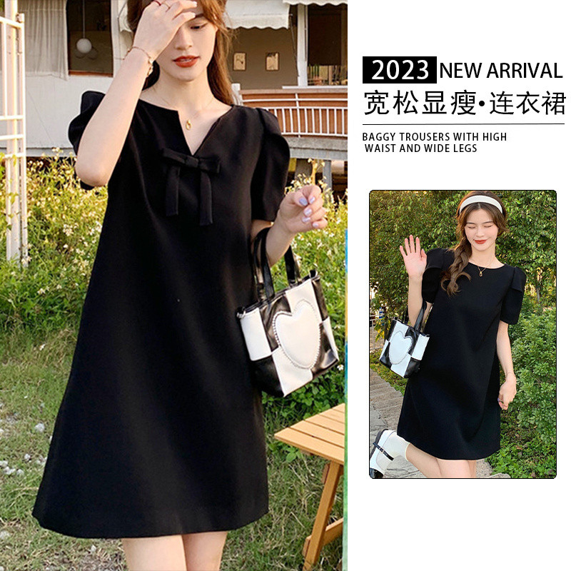 อ้วนโอเวอร์ไซส์ pulssize ชุดขนาดใหญ่ไขมัน mmV คอหลวมชุดผู้หญิงฤดูร้อน 150 กก. ด้านหน้าด้านหลังสองสวม