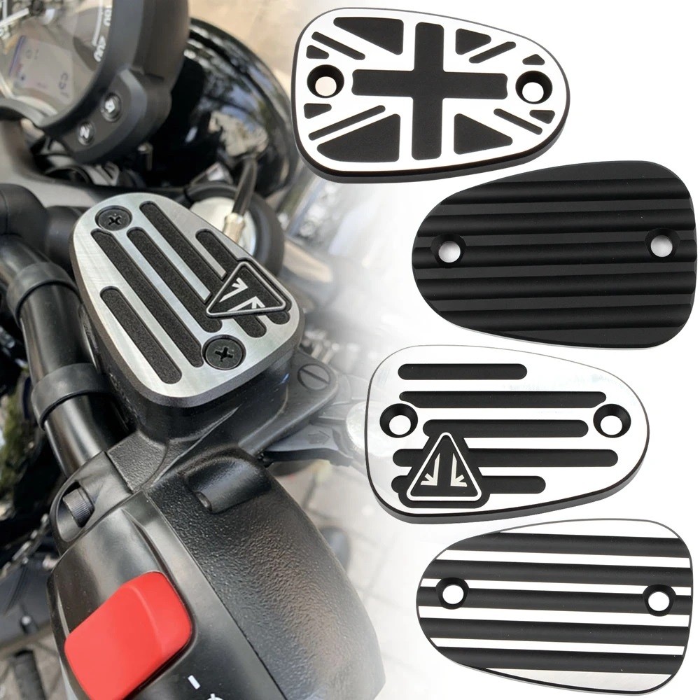 คลัทช์เบรคอ่างเก็บน้ํา Master กระบอกฝาครอบของเหลวปั๊มฝาปิดสําหรับ Triumph Bonneville T100 T120 Speedmaster Bobber
