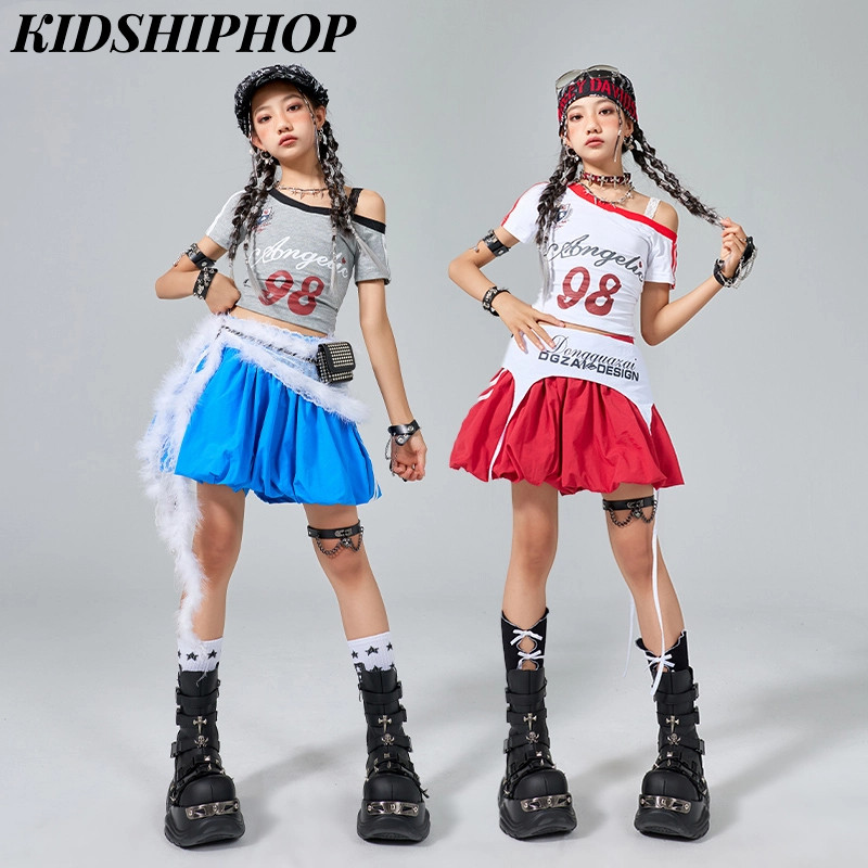 เครื่องแต่งกายแจ๊สแดนซ์หญิงสไตล์สาวเผ็ดสั้นด้านบนและชุดกระโปรงปุยเด็กฮิปฮอปถนนเต้นรําสตูดิโอฝึกเสื้อผ้าสาวชุดการแสดงเวทีรันเวย์ - รูปที่ 2