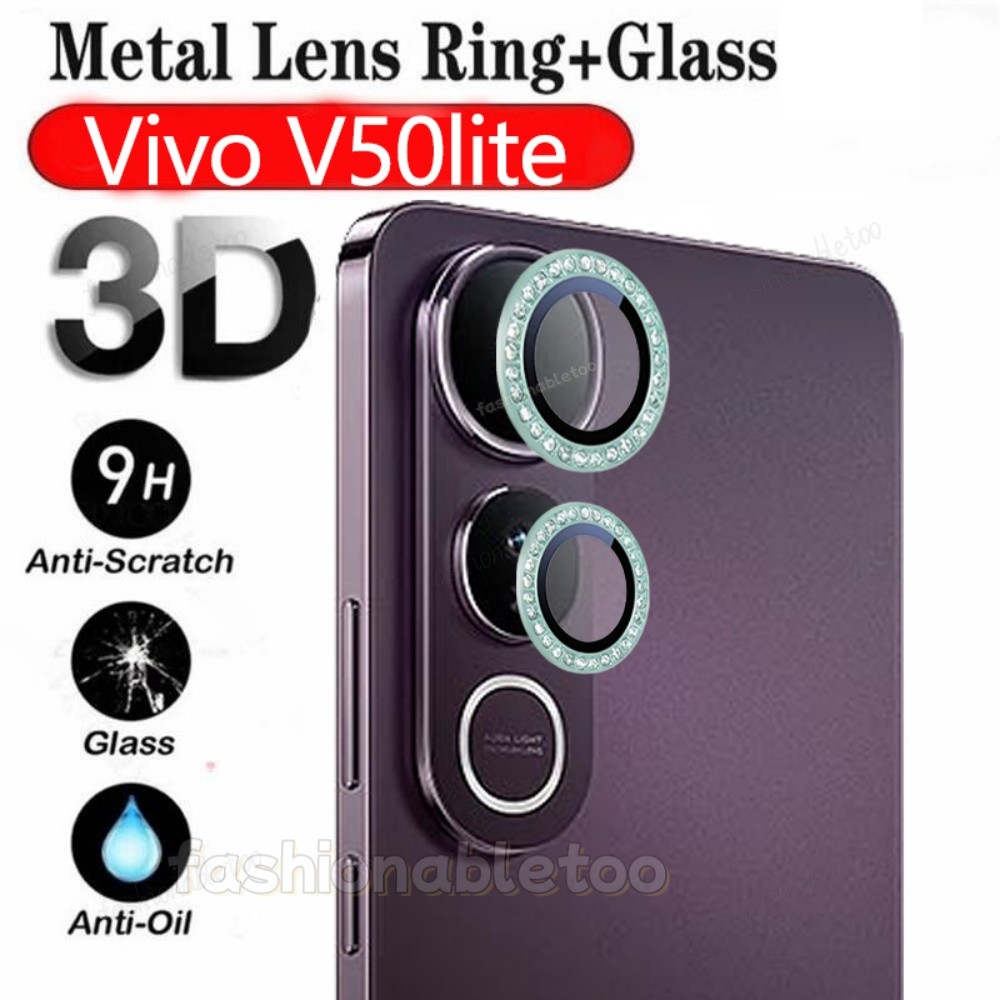 สําหรับVivo V50Lite Glitterเพชรโลหะแหวนกล้องเลนส์ป้องกันฟิล์มสําหรับVivo V50 Lite V50Lite V 50 VivoV
