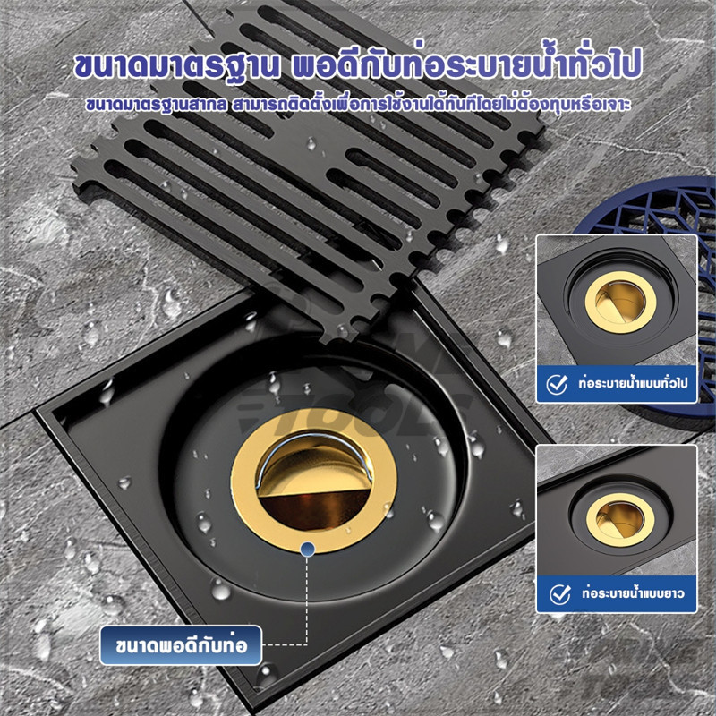 ฝาท่อดักกลิ่น ฝาครอบท่อระบายน้ํา ฝาอุดท่อน้ำ สําหรับห้องน้ํา ระบายน้ำได้อย่างรวดเร็ว วาล์วทางเดียว - รูปที่ 4