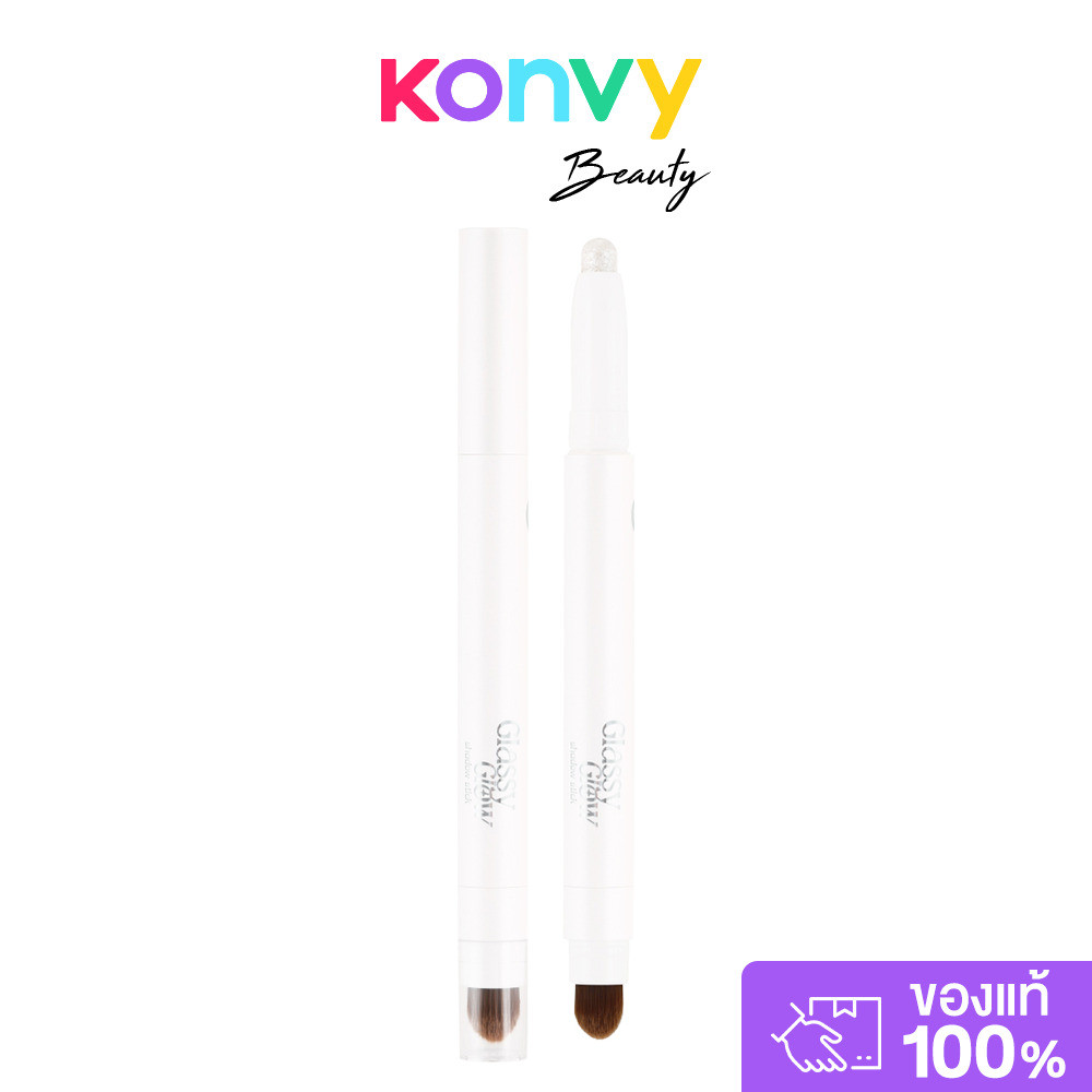 Mei Linda Glassy Glow Shadow Stick 1.5g อายแชโดว์เนื้อกลิตเตอร์รูปแบบแท่งมาพร้อมกับแปรงเบลนด์.