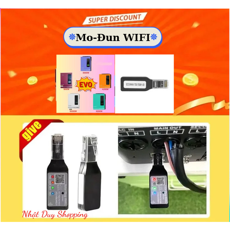 Y&H VM-PLUG-WiFi WiFi WiFi โมดูลพร้อม RS232 การตรวจสอบระยะไกลสําหรับ EVO,ECO-081 อินเวอร์เตอร์