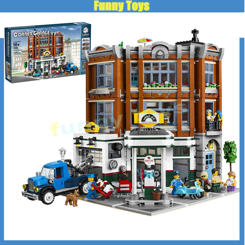 10264,โรงรถมุม,บล็อกตัวต่อ,City Auto Repair Shop,ของเล่นของขวัญสําหรับเด็กชายและเด็กหญิง