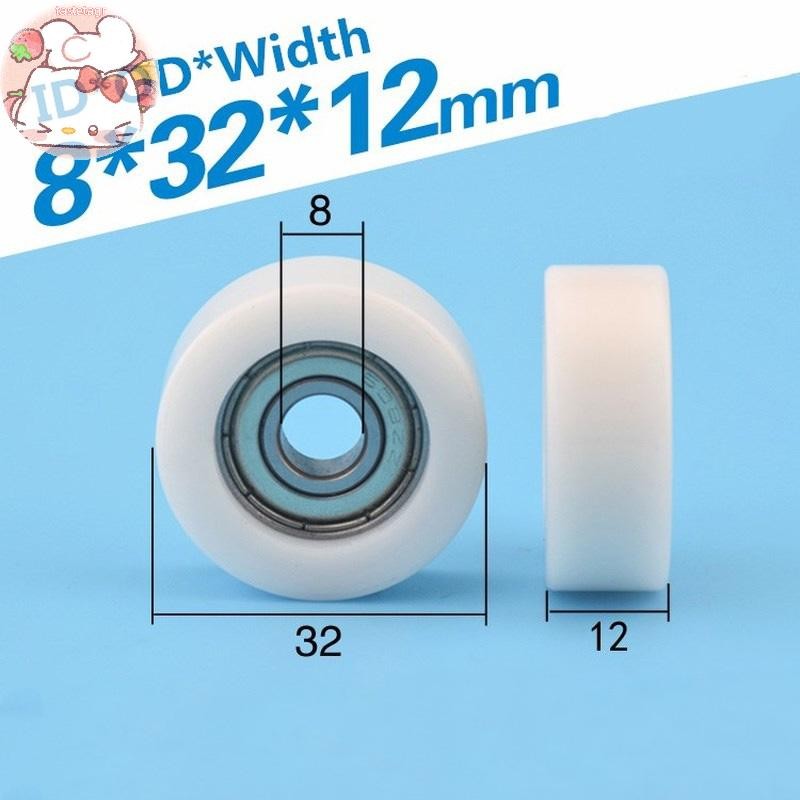 Tast 1 PC 8*32*12 มม.ฝัง 608zz แบริ่ง,ห่อยาง, POM/ไนลอนแบริ่งรอก,แบน Roller Pulley ล้อ EN