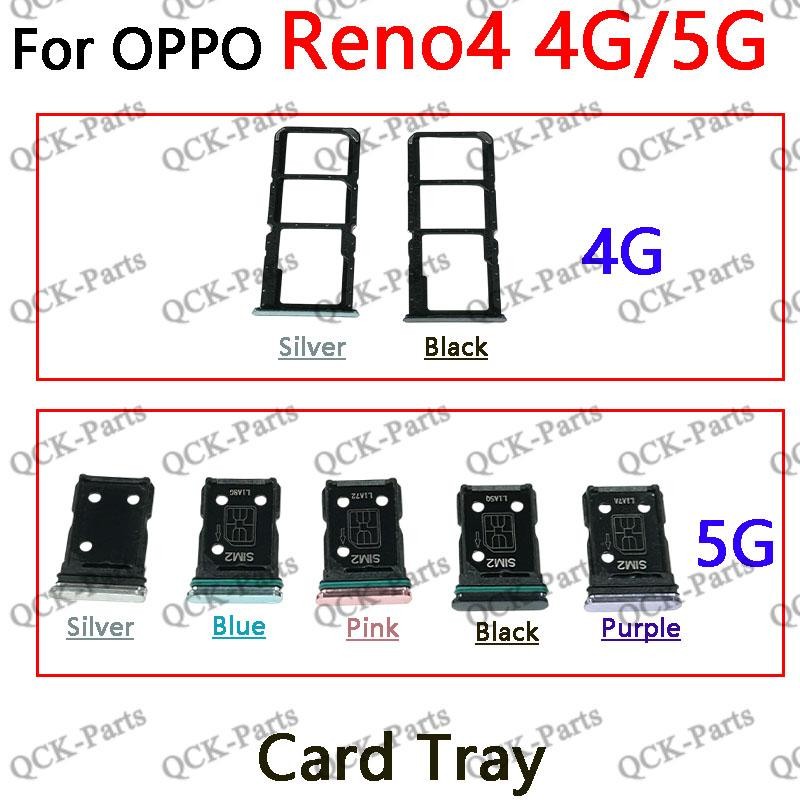 สําหรับ OPPO Reno 4 4G 5G ซิมการ์ดถาดผู้ถือช่องใส่การ์ด Reader SD Slot อะแดปเตอร์เปลี่ยน Part