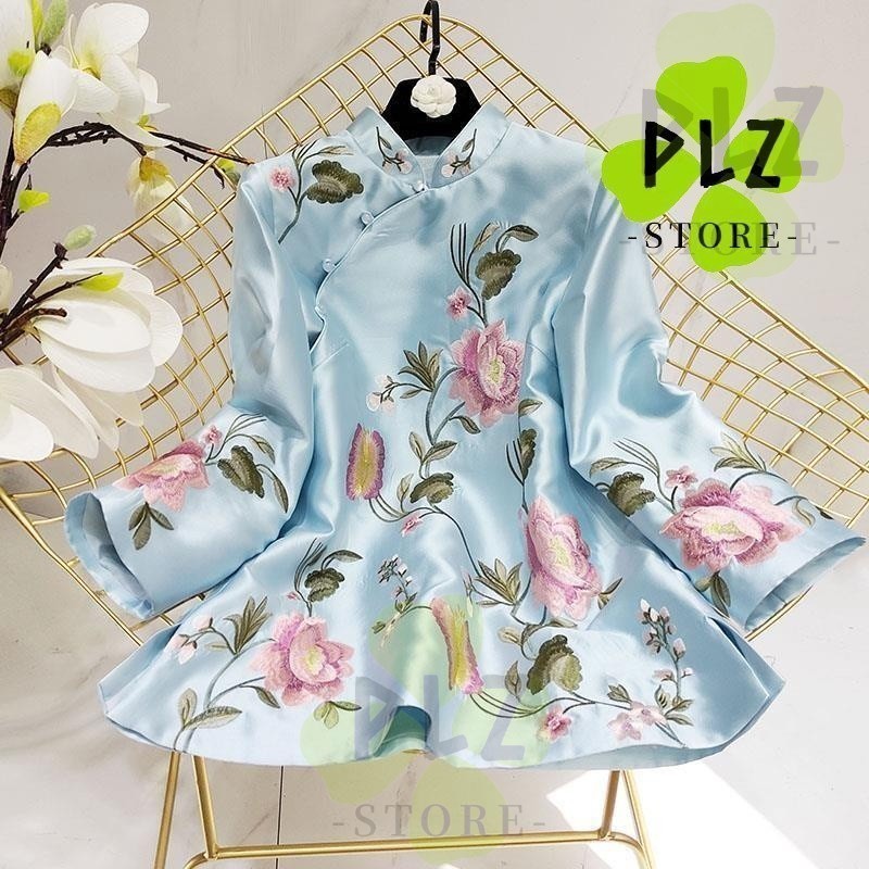 中国风 上衣 女 服 上衣 女 中式 top เสื้อผ้าปีใหม่ Hanfu เสื้อ Qipao TOP ปีใหม่ CNY Qipao Hanfu Cheongsam TOP เสื