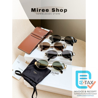 Celine Triomphe Metal 01 Sunglasses แว่นกันแดด เลนส์ดำ เคสรุ…