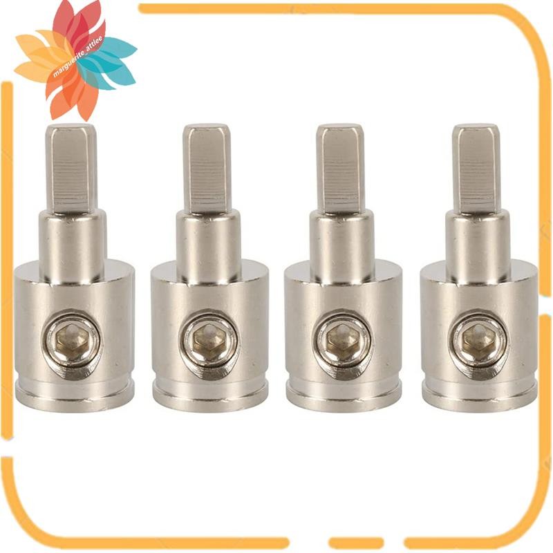 Amp Input REDUCER 0 Gauge 4 Gauge Wire REDUCER Power/Ground GA อะแดปเตอร์ทองเหลืองชุบนิกเกิล 4PCS