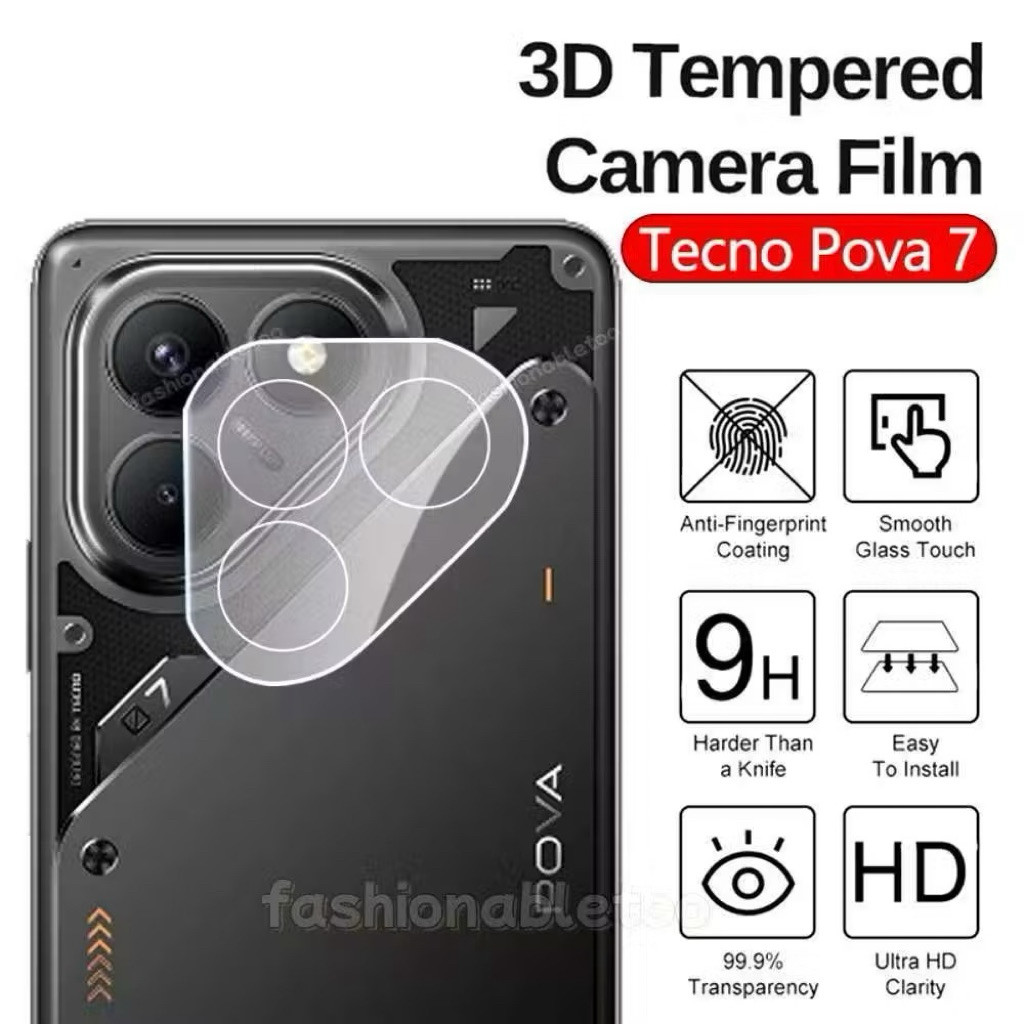 ฟิล์มกระจกเลนส์กล้อง สำหรับ Tecno Pova 7 ตรงรุ่น กันกระแทก กันรอย กระจกนิรภัยHD