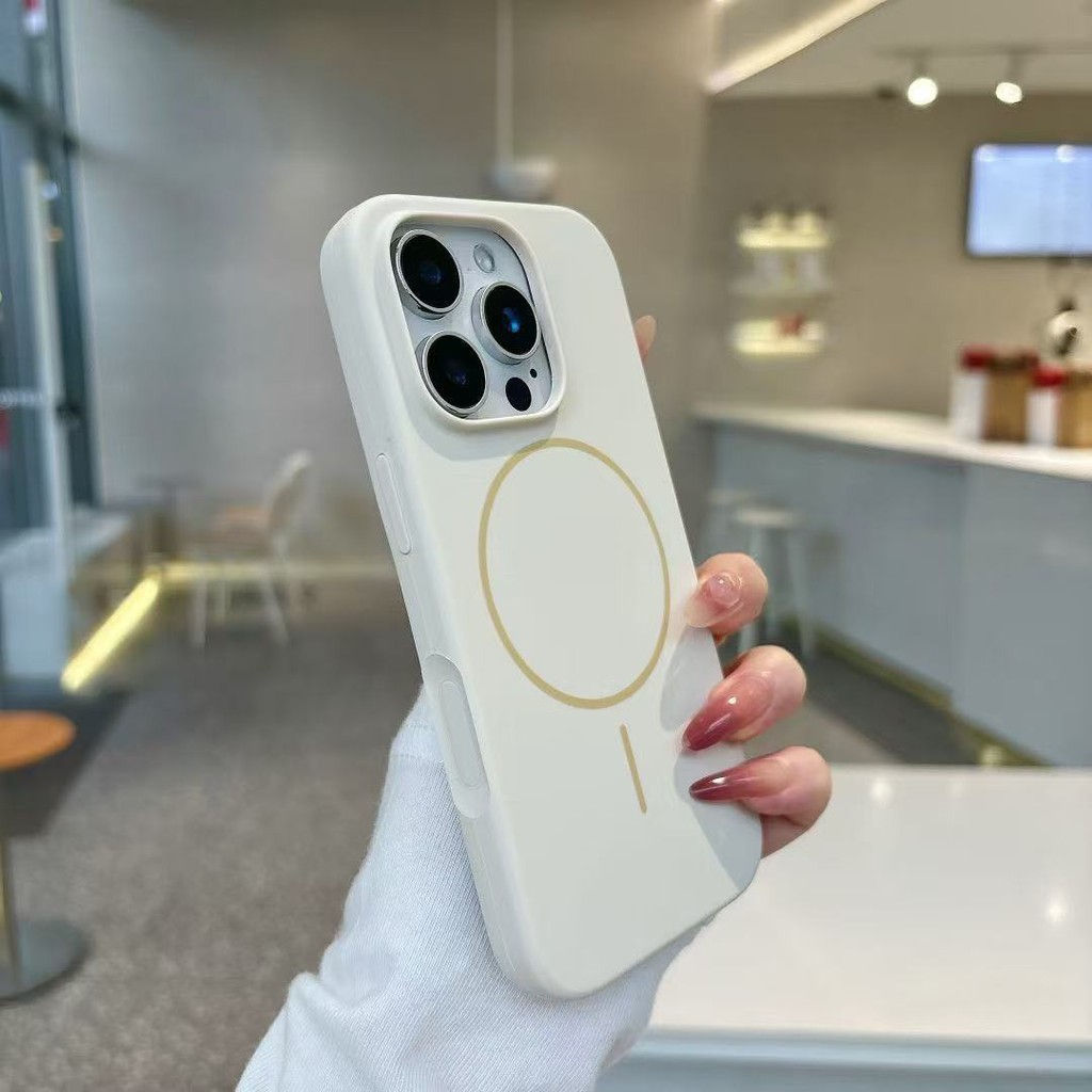 สําหรับ iPhone 16 15 14 13 Pro Max Plus ซิลิโคนเหลวแบบนุ่มแม่เหล็ก Slim พร้อมเคสปุ่มภาพถ่าย Ai
