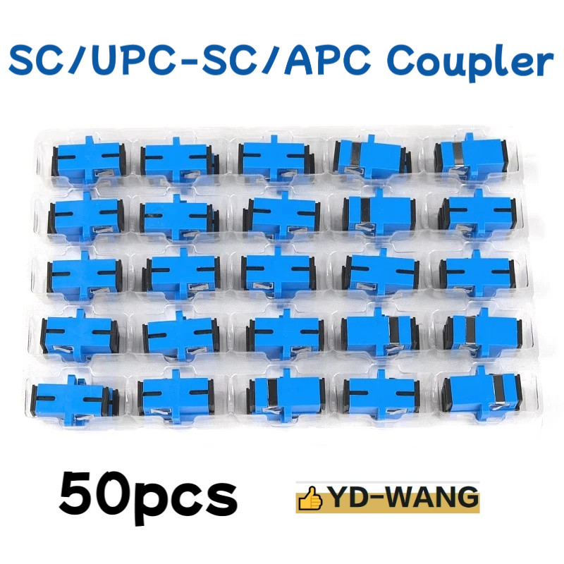 SC/UPC และ SC/APC อะแดปเตอร์ 50 ชิ้น Simplex SM Singlemode พลาสติกไฟเบอร์ออปติก Coupler, SC-SC ไฟเบอร์ออปติก Coupler