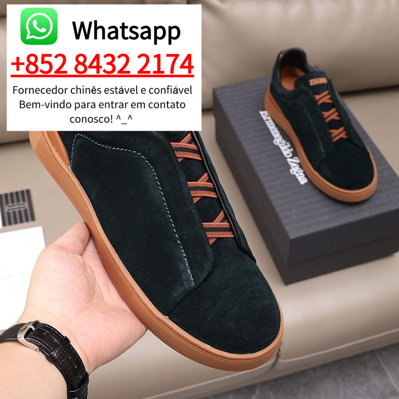 Zegna2025 รองเท้าผ้าใบแฟชั่นลําลองสําหรับผู้ชายสไตล์ใหม่รองเท้าเทนนิส