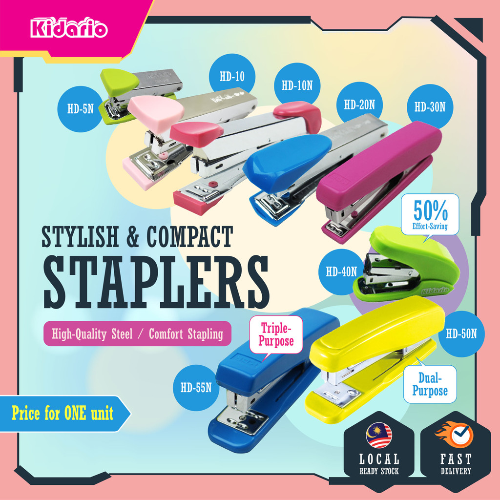 [ STAPLER ] KIDARIO STAPLER HD-5N/10/10N/20N/30N/40N/50N/55N สีสุ่ม