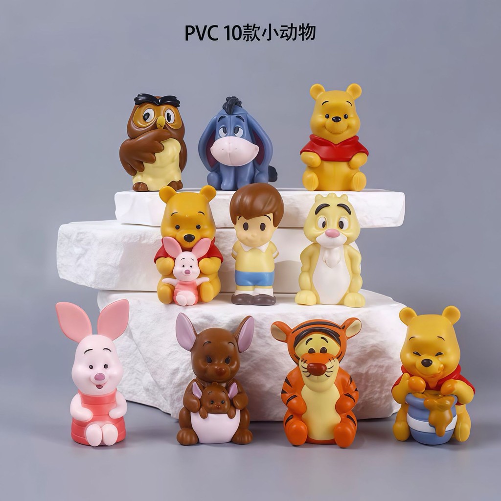 Style Winnie the Pooh Family Portrait Figure Model Tigger Toy Piglet Eeyore Doll Christmas Gift