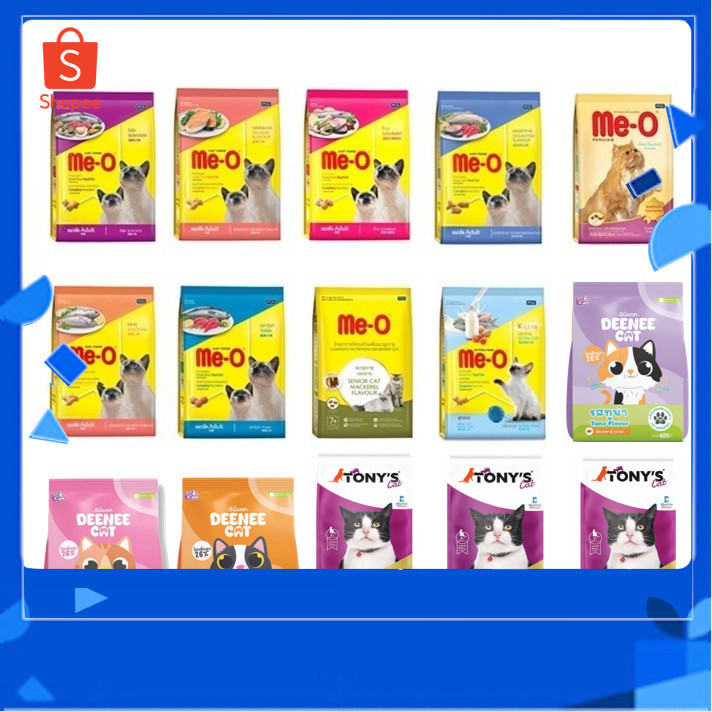 อาหารแมวเม็ด Me-O / Deenee / Tony's Cat อาหารแมว แมวโต ถุงเล็ก 400 - 450 กรัม