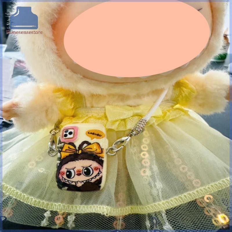 SHINE 1 ชิ้นการ์ตูน DIY ตกแต่งของเล่น Labubu อุปกรณ์เสริม Mini เคสโทรศัพท์จี้ของขวัญสะสมตุ๊กตาอุปกรณ