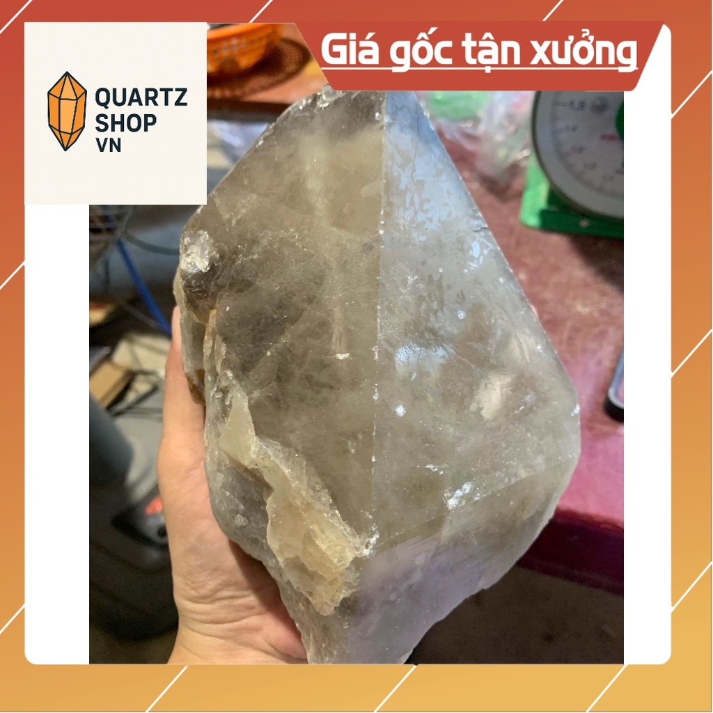 หินควอตซ์ควันหยาบดั้งเดิมใช้สําหรับตกแต่งบ้านบริสุทธิ์พลังงานสูง1.5ซม.น้ําหนัก2.2กก. (408) VN