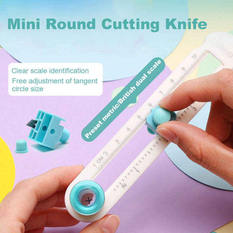 เครื่องตัดวงกลมกระดาษแบบปรับได้ 360 มีดตัดรอบ DIY เครื่องตัดเข็มทิศเครื่องมือสําหรับงานฝีมือการ์ด