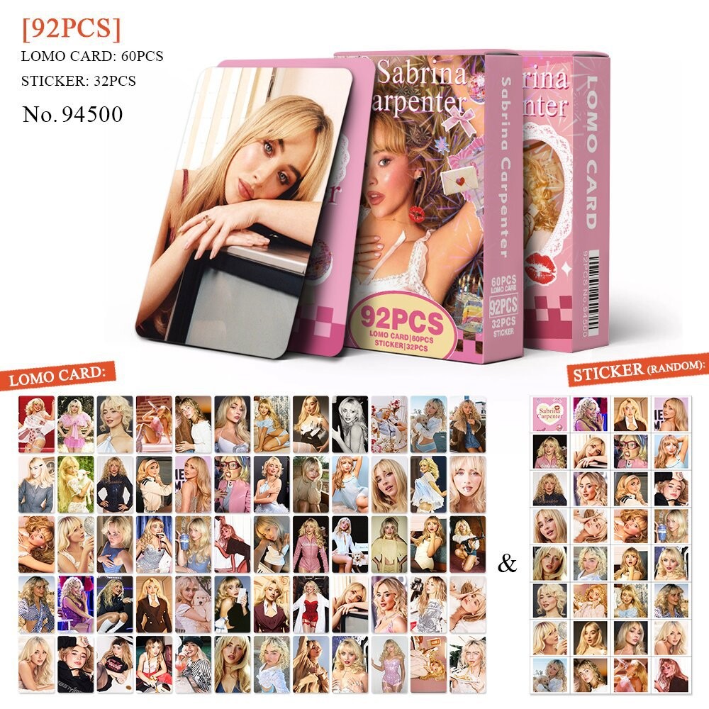 92pcs นักร้องอเมริกัน Actor Sabrina Carpenter การ์ด Lomo ฟุตบอลบาสเกตบอล Star Cristiano Ronaldo Kyri