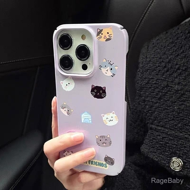 สนุกเผือกสีม่วงแมวน่ารัก Avatar เคสโทรศัพท์ iPhone เหมาะสําหรับ iPhone 14 Pro Max 15 Plus 13 11 Pro กันกระแทกสูงสุด 7 Plus XS Max 8 Plus ซิลิโคนกรณี XR 12 Pro 14 Plus กันกระแทก
