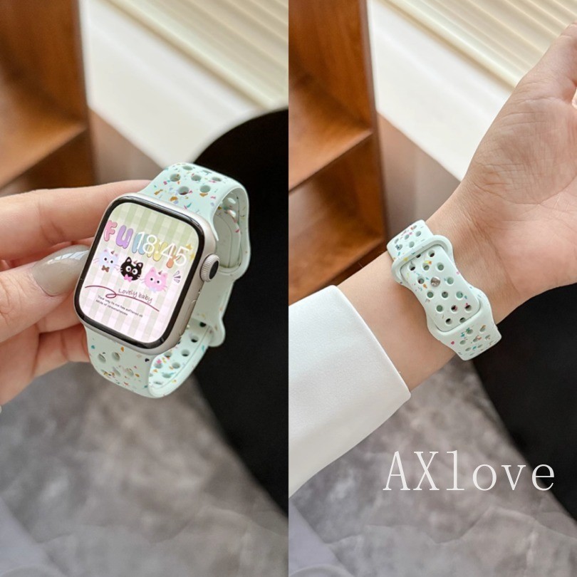 สายรัดซิลิโคนอ่อนนุ่มสําหรับ Apple Watch Ultra 2 49 มม.45 มม.44 มม.40 มม.41 มม.42 มม.สร้อยข้อมือกีฬา Correa สําหรับ iwatch Series 9 8 7 6 SE 5 4 3 38 มม.