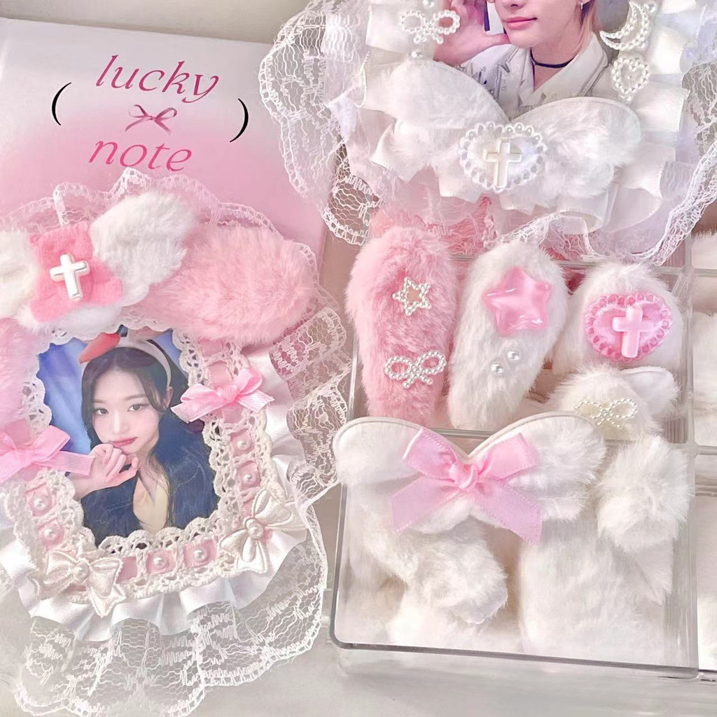 10ชิ้น/เซ็ตตุ๊กตาหูปีกแฮนด์เมดอุปกรณ์ ทําเอง การ์ดรูปถ่าย วัสดุตกแต่ง