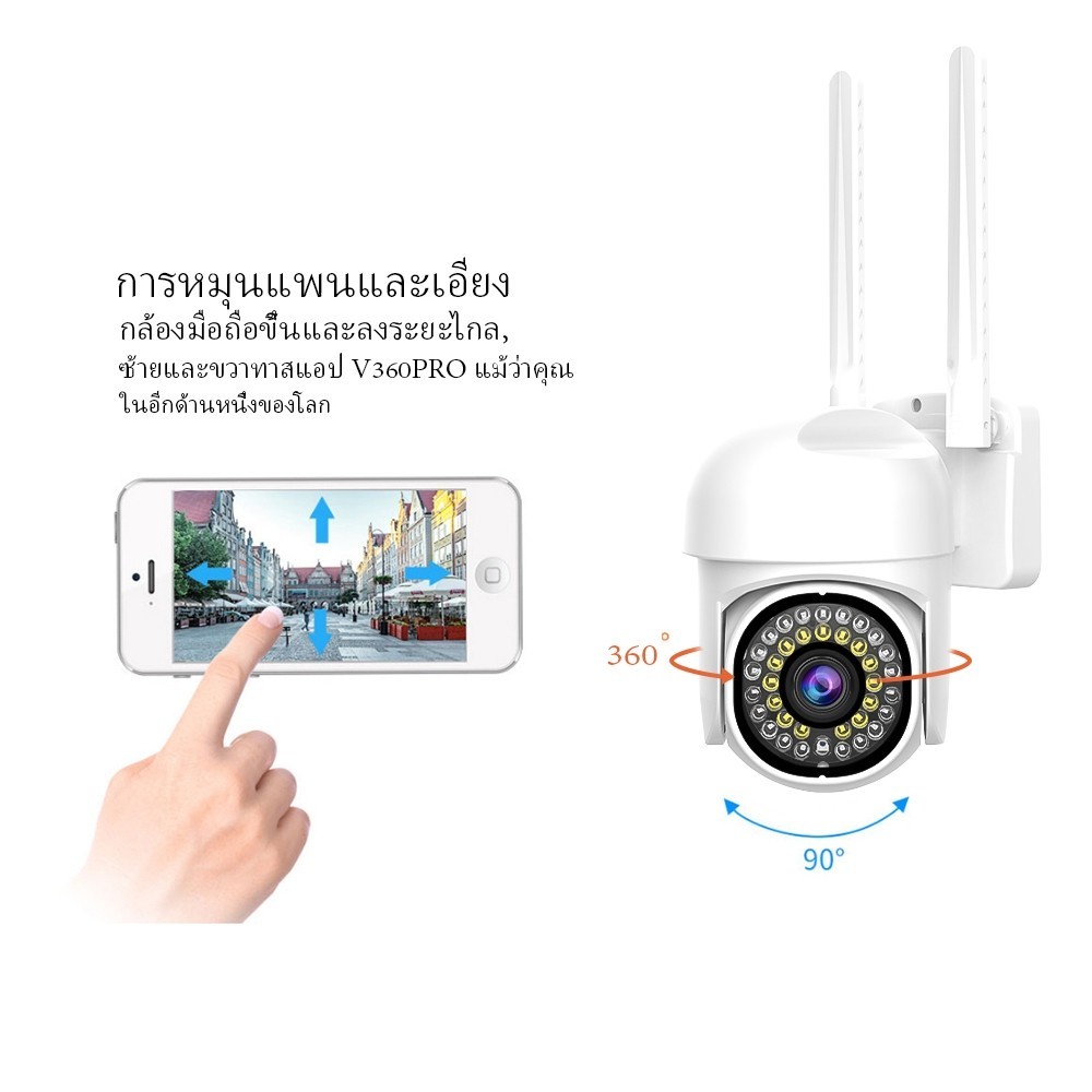กล้องวงจรปิด V360 Pro 5MP PTZ กล้องวงจรปิดไร้สาย wifi กล้องวงจรปิดกลางแจ้งกันน้ำได้ภาพที่ชัดเจนและสา