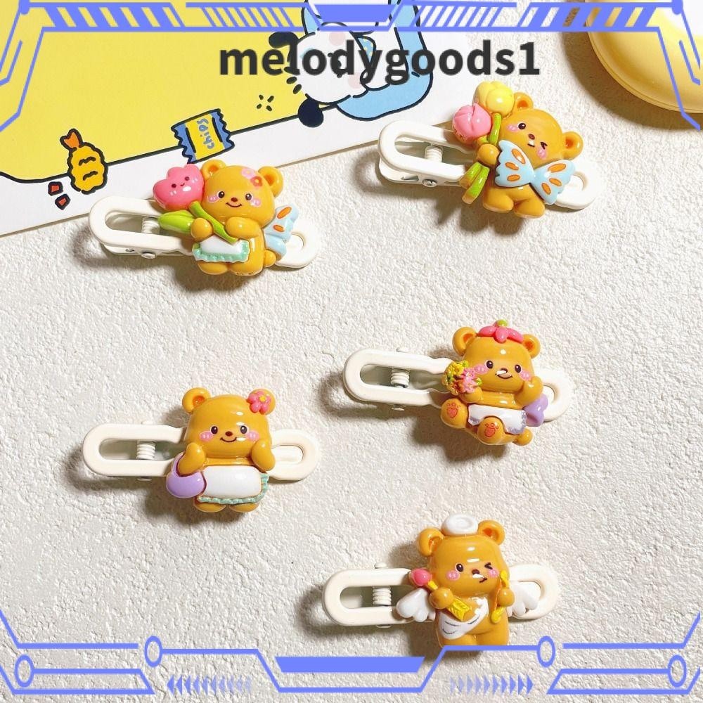 Melodygoods1 กิ๊บติดผมหมีเนย,เครื่องประดับผมกิ๊บเรซิน,กิ๊บติดผมหักสีสันสดใสผู้หญิง