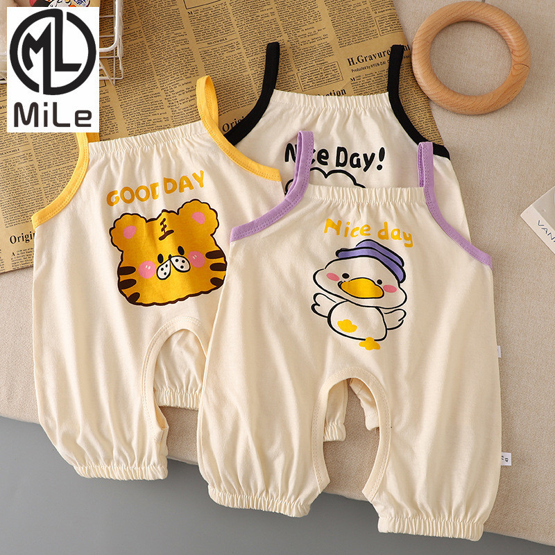 [ML] 59-90 ซม.ทารก Romper ฤดูร้อนสไตล์ใหม่เกาหลีรุ่นเด็กทารกสไตล์บางหญิงเปิดเป้าทารกแรกเกิดเด็ก Jumpsuit Romper