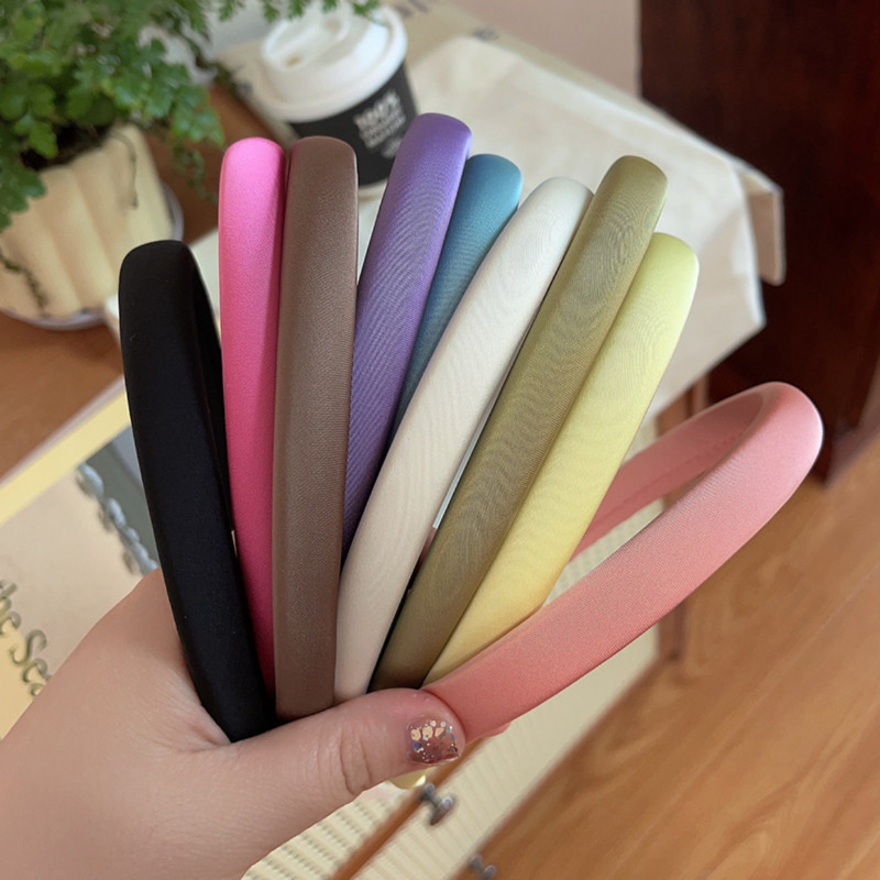 DIY ที่คาดผมซาตินเงา 14สี สไตล์เกาหลีลูกกวาด สําหรับล้างหน้า