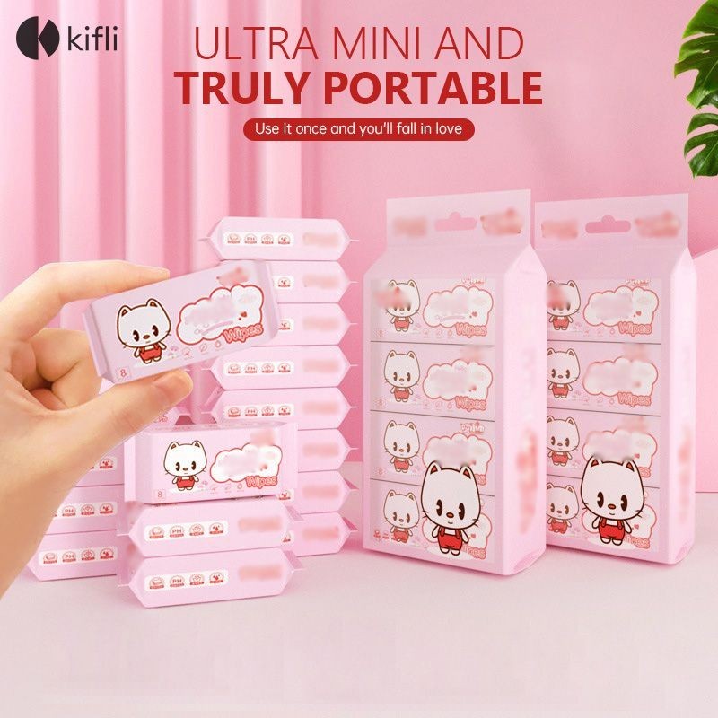 kifli.thSmall Packet แบบพกพา Mini Wet Tissue เด็กนักเรียนที่ถอดออกได้ Hand Mouth Wipes ทําความสะอาดผ้าเช็ดทําความสะอาดสุขาภิบาล-KI