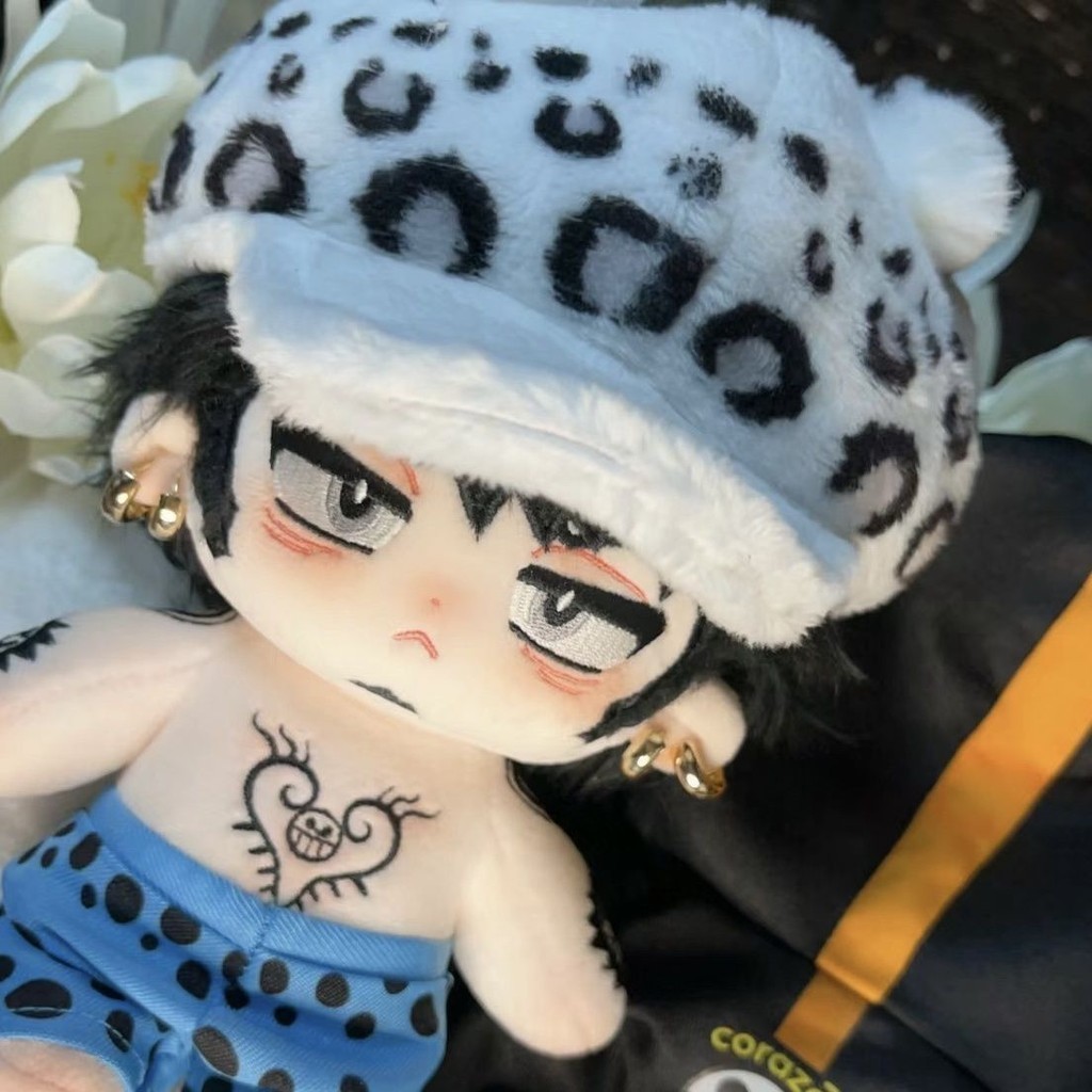 One Piece Plush Toy Trafalgar · Law แอตทริบิวต์ตุ๊กตาผ้าฝ้าย20ซม. ตุ๊กตาอะนิเมะแท้อุปกรณ์ต่อพ่วงของขวัญสองมิติ