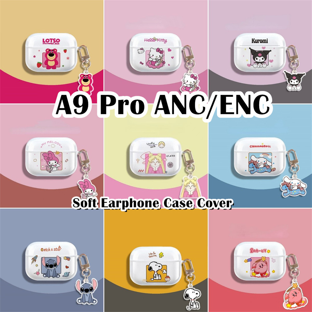 ส่วนลดFor A9 Pro ANC/ENC Case เคสหูฟังการ์ตูนปลอกซิลิโคนอ่อนนุ่มใส