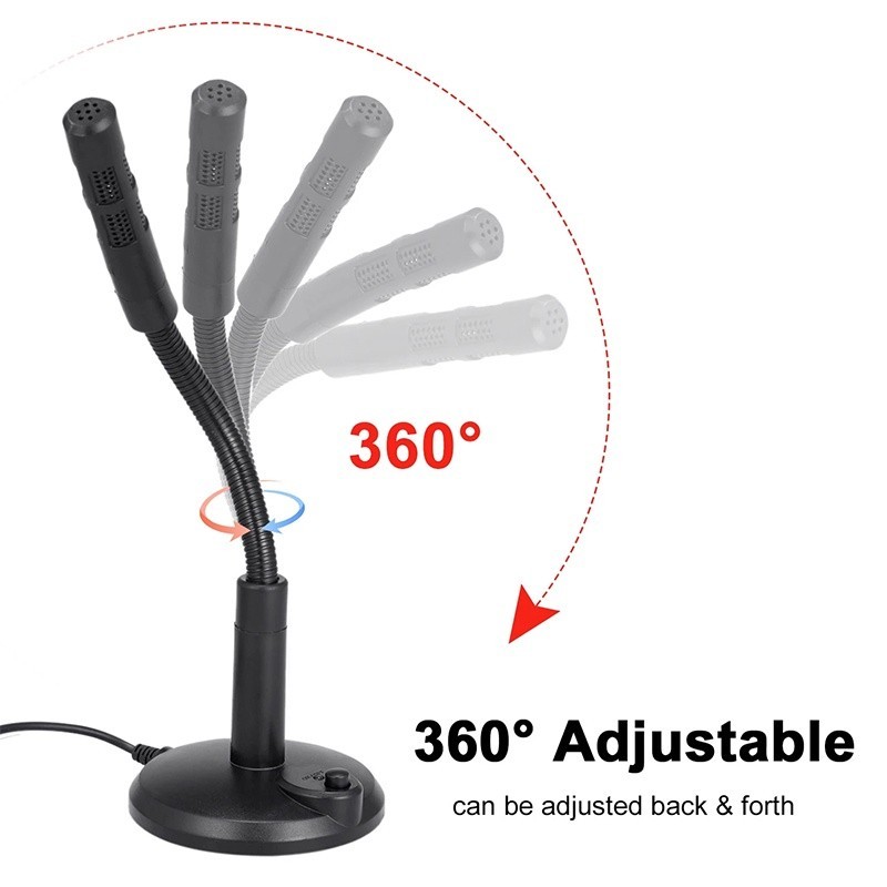 ไมโครโฟน USB 3.5 มม. คอมพิวเตอร์เดสก์ท็อป Plug&Play ไมโครโฟน Omnidirectional สําหรับแล็ปท็อป Online Class